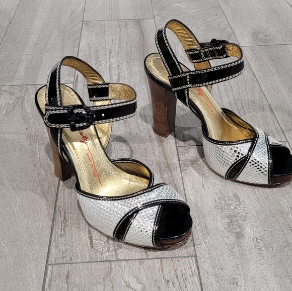 Miss Sixty silver peep toe heels 37/7 - Picture 2 of 8